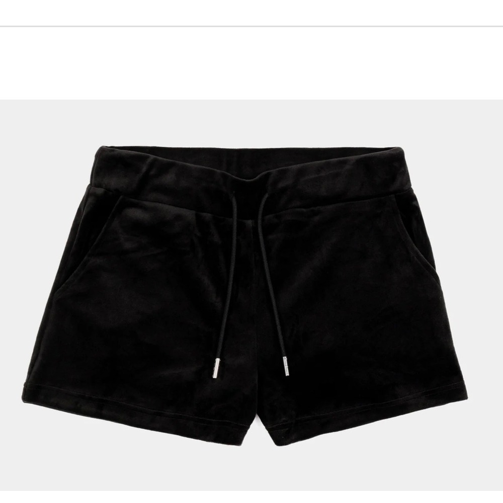 Juicy Couture OG Bling Velour Lifestyle Shorts – Black Licorice – Small - Picture 2 of 6